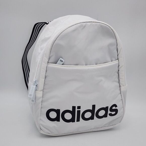 Adidas Unisex Core Polyester Mini Backpack - White Jersey/Black‎ - Picture 1 of 11